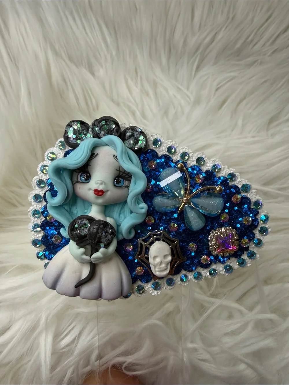 Emily Corspe Bride Hand Crafted Light Blue Mermaid Gothic Hair Clip